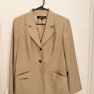 Kasper Beige Notch Lapel Blazer